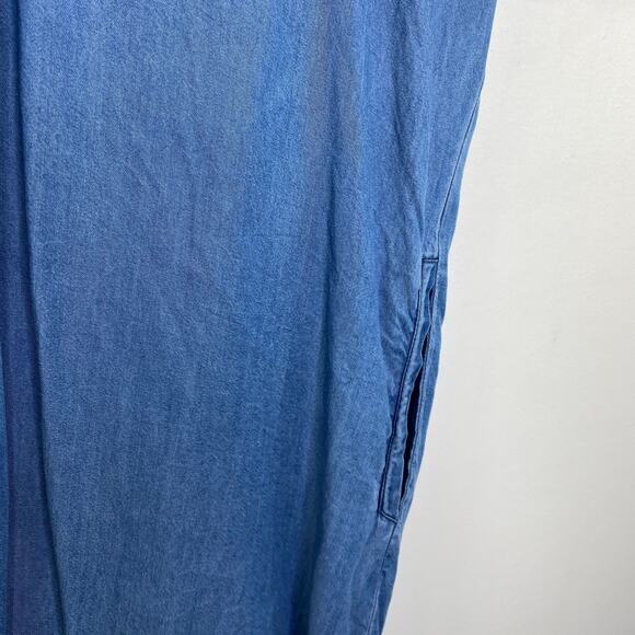 1250 C Blue Short Sleeve Chambray Tencel Sheath Dress Women's Size Small S - Picture 4 of 7